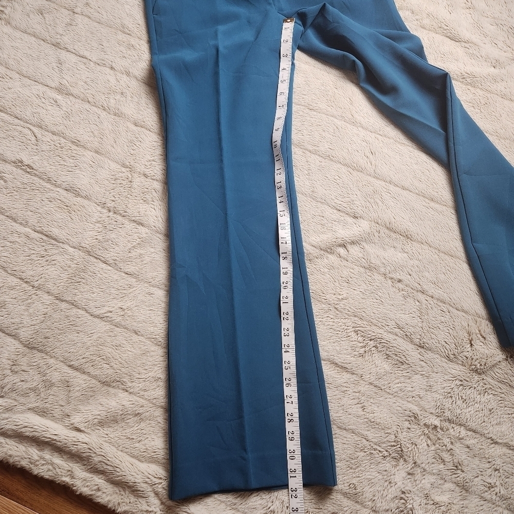 Dress pants Trouser Mid-rise Flared silhouette Teal color Pockets ANN TAYLOR NWT - Picture 13 of 16
